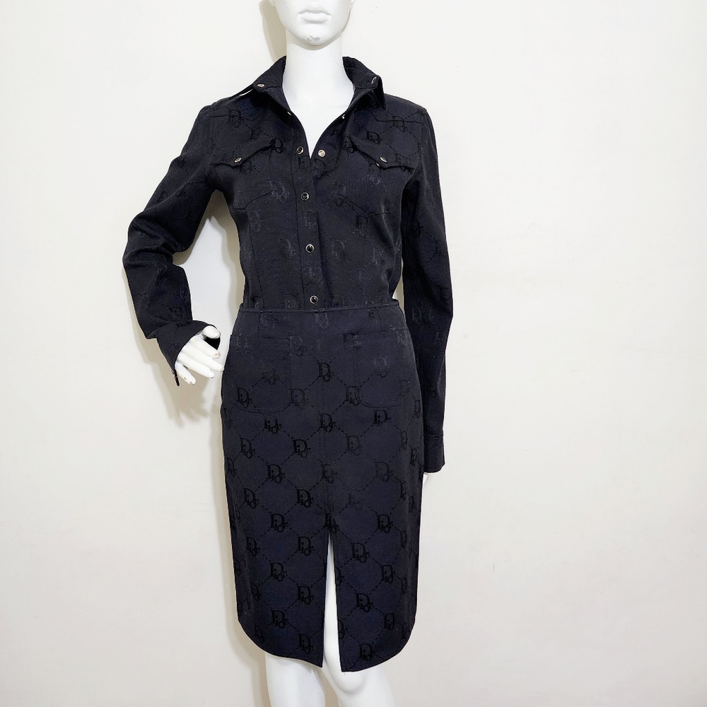 *ON HOLD* Rare Dior Black Monogram Pencil Skirt sz 38/xs